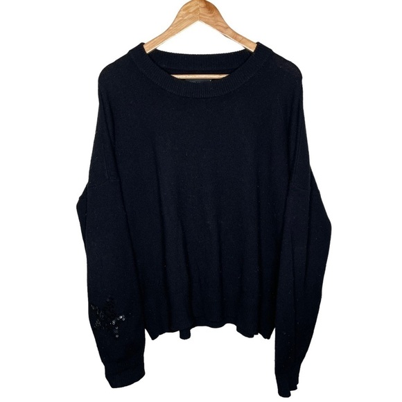 Zadig & Voltaire Ronnie Patch Sequin Star Cashmere Wool Sweater - Picture 5 of 14